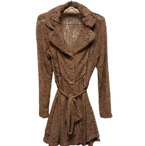 Elegant Brown Lace Women Sweater